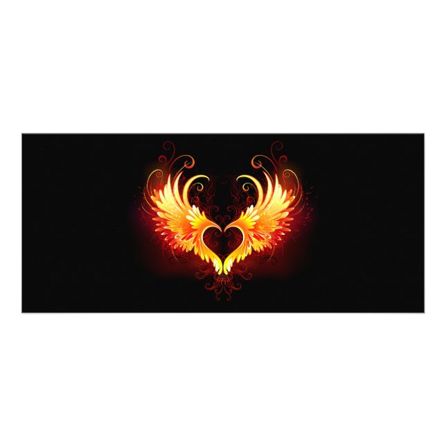 Angel Fire Heart with Wings Werbekarte (Vorne)