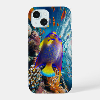 Angel Fish Slides entlang des Reef iPhone 15 Fall Hülle