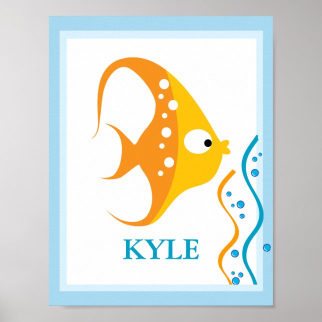 ANGEL FISH Untersee INDIVIDUELLE NAME DRUCKEN Poster (Vorne)