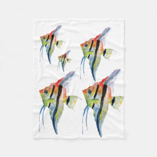 Angel Fish Watercolor Fleece Blanket, Baby