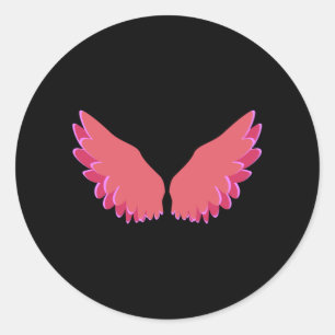 Angel-Flügel Runder Aufkleber