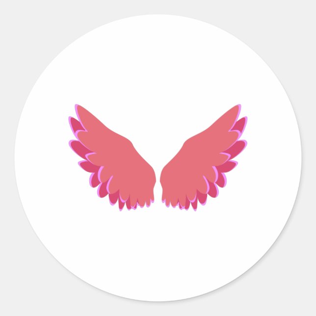 Angel-Flügel Runder Aufkleber (Vorderseite)