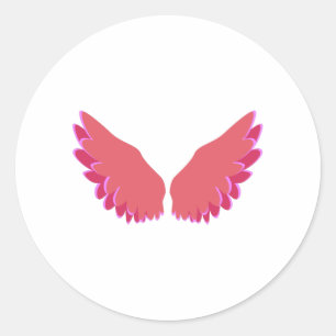 Angel-Flügel Runder Aufkleber