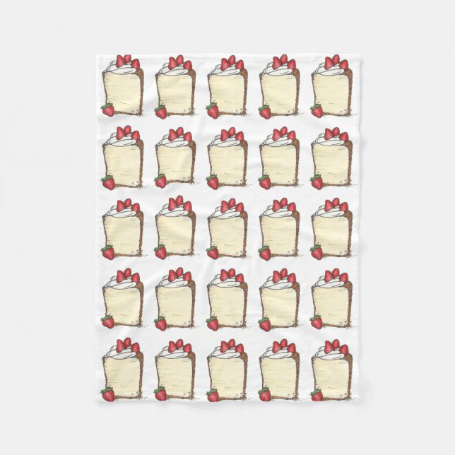 Angel Food Angelfood Cake Slice Erdbeeren Fleecedecke (Vorderseite)