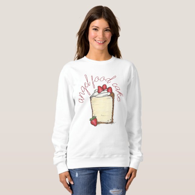 Angel Food Angelfood Cake Slice Strawberry Dessert Sweatshirt (Vorne ganz)