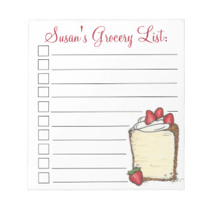 Angel Food Cake Slice Personalisierte Lebensmittel Notizblock