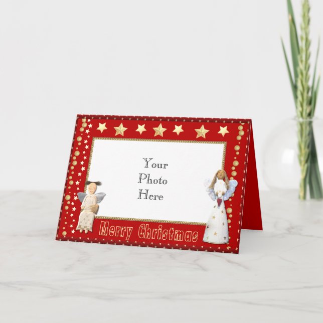 Angel Foto Christmas Feiertagskarte (Vorderseite)