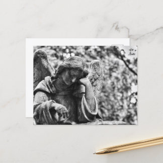 Angel Friedhof Schwarzweißfotografie Postkarte