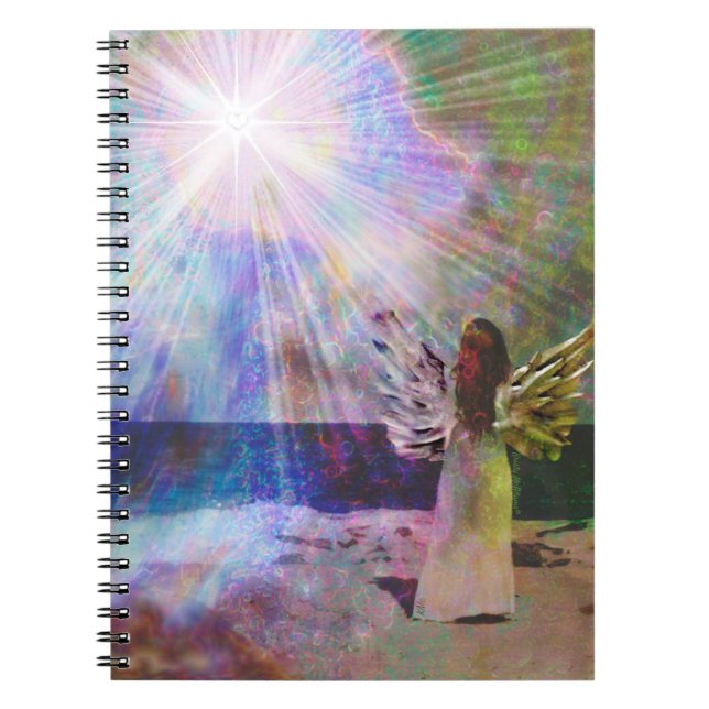Angel Gazing to Heaven Heart Journal Notebook Notizblock (Vorderseite)