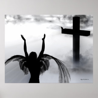 Angel Gebet zur Christlichen Cross Art Print Poster