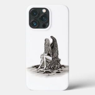 Angel , gedankenverloren , schwarz-weiß Design Case-Mate iPhone Hülle