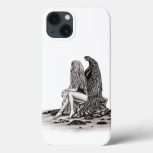 Angel , gedankenverloren , schwarz-weiß Design Case-Mate iPhone Hülle