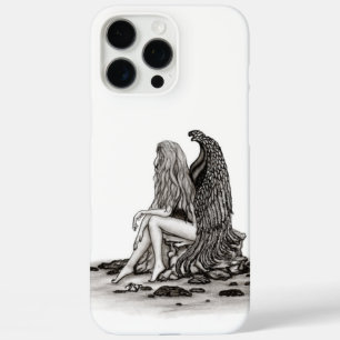 Angel , gedankenverloren , schwarz-weiß Design iPhone 16 Pro Max Hülle