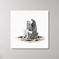 Angel , gedankenverloren , schwarz-weiß Design