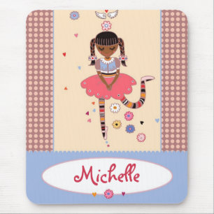 Angel Girl (Afro) Individuelle Name Mousepad