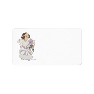 Angel Girl and Humming Bird Address Labels Adressaufkleber