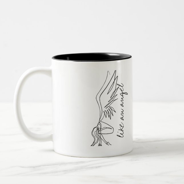Angel Girl - Geschenk für Frauen Zweifarbige Tasse (Links)