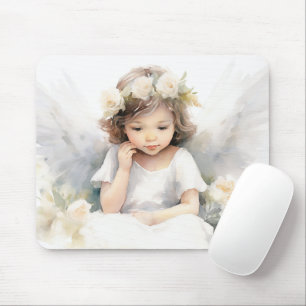Angel-Girl mit Blume Mousepad