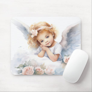 Angel-Girl mit Rose Mousepad