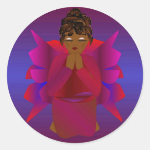 Angel Girl Runder Aufkleber