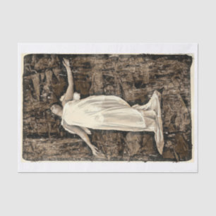 Angel Girl Vintag Sepia Brown Grunge Texture Seidenpapier