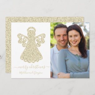 Angel Gold Glitzer Flat Card