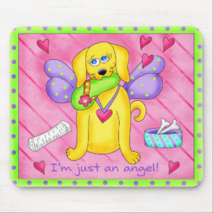 Angel Golden Yellow Dog mit Shoe Mousepad