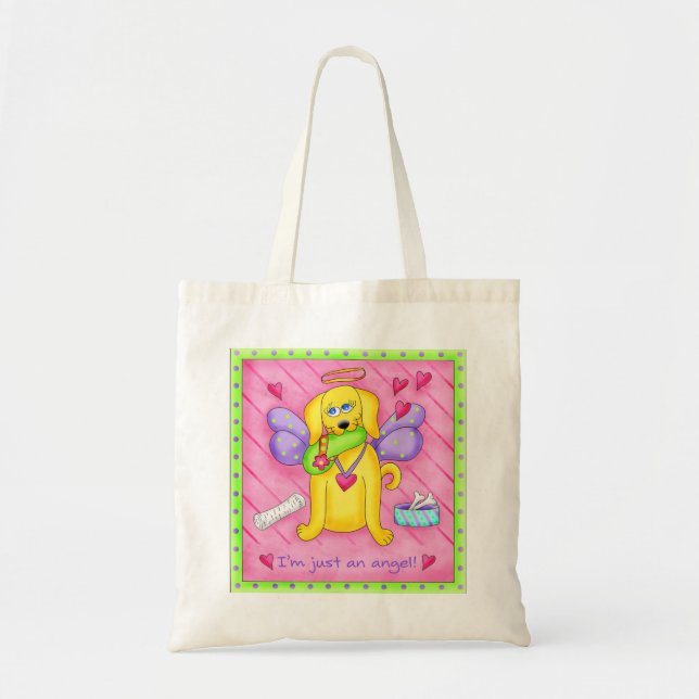 Angel Golden Yellow Dog mit Shoe Tragetasche (Vorne)