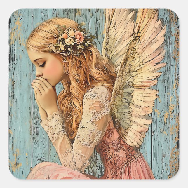 Angel Grace  Quadratischer Aufkleber (Vorderseite)