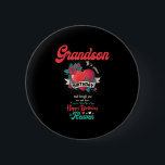 Angel Grandson Happy Birthday in Heaven Memorial D Button<br><div class="desc">Angel Grandson möchte Geburtstag im Paradies Liebe</div>