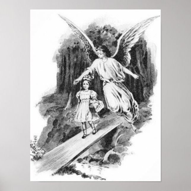 Angel Guarding a Girl Child Poster (Vorne)