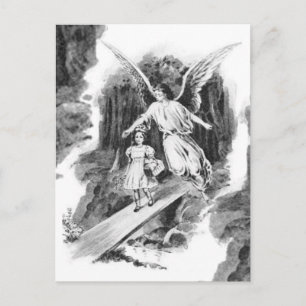 Angel Guarding a Girl Child Postkarte