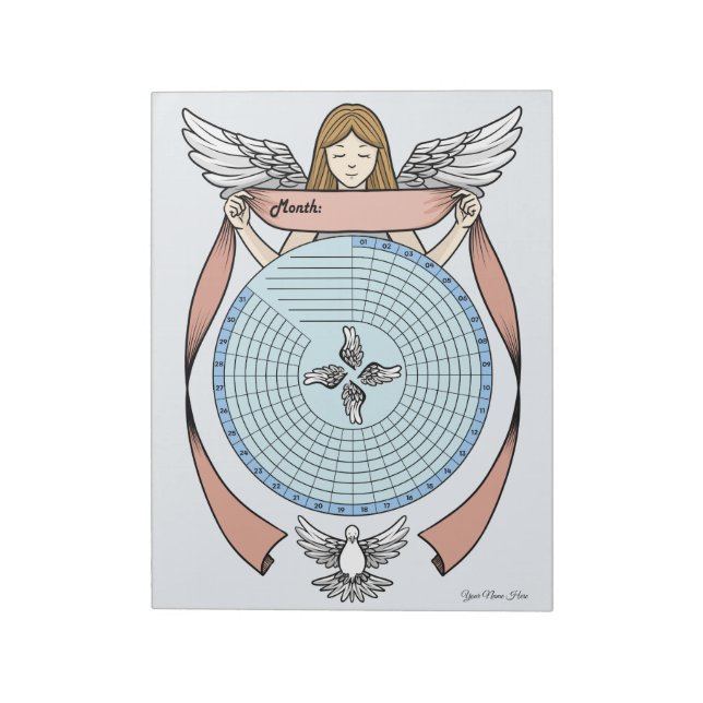 Angel Habit Tracker Custom Notepad Notizblock (Rotiert)