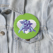 Angel Heart Button blau/Lila/grün