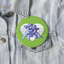 Angel Heart Button blau/Lila/grün