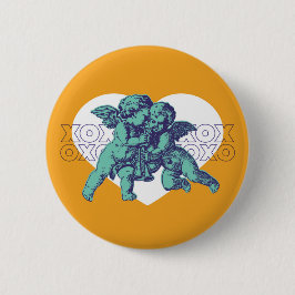 Angel Heart Button Green/Orange
