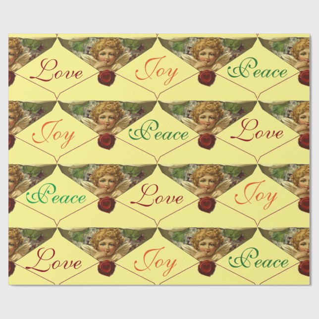 ANGEL HEART RED WAX SIEGEL Liebe Frieden Freude Geschenkpapier (Flach)