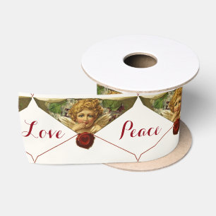 ANGEL HEART RED WAX SIEGEL Liebe Frieden Freude Satinband