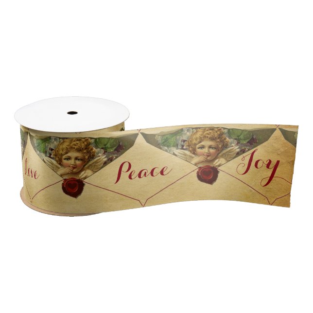 ANGEL HEART RED WAX SIEGEL PARCHMENT Liebe Frieden Satinband (Spule)
