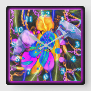 ANGEL HEART SQUARE WANDSCHALTER QUADRATISCHE WANDUHR