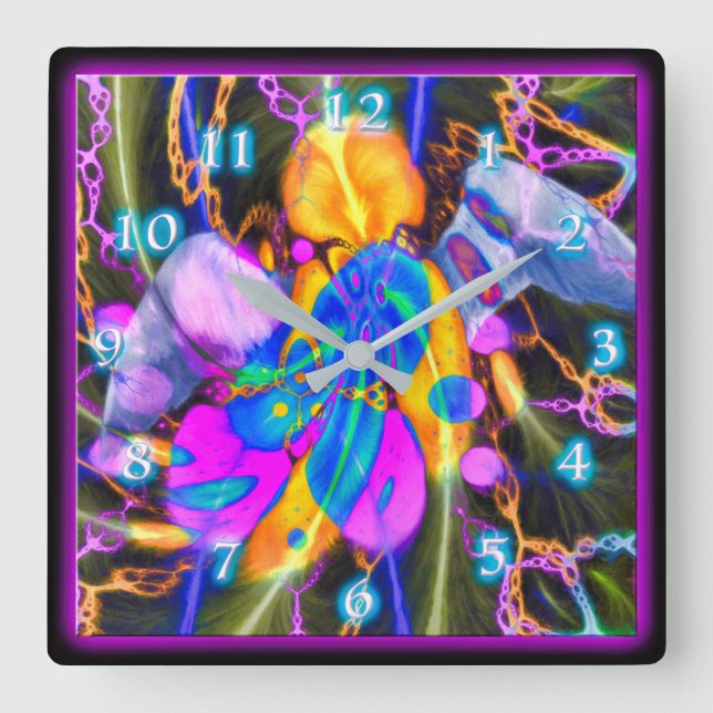 ANGEL HEART SQUARE WANDSCHALTER QUADRATISCHE WANDUHR (Vorderseite)