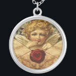 ANGEL HEART WAX SIEGEL PARCHMENT VERSILBERTE KETTE<br><div class="desc">Elegantes,  klassisches und elegantes Design mit romantischer Flügelkuppe,  Rotwachs-Siegel,  Herz und Pfeil auf einem antiken braunen Pergament,  geeignet für romantische Verlobungen,  Hochzeiten,  Weihnachten,  Ferien,  Familie oder beruflich.</div>