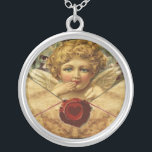 ANGEL HEART WAX SIEGEL PARCHMENT VERSILBERTE KETTE<br><div class="desc">Elegantes,  klassisches und elegantes Design mit romantischer Flügelkuppe,  Rotwachs-Siegel,  Herz und Pfeil auf einem antiken braunen Pergament,  geeignet für romantische Verlobungen,  Hochzeiten,  Weihnachten,  Ferien,  Familie oder beruflich.</div>