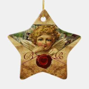 ANGEL HEART WAX SIEGEL PARCHSTAR Monogramm Keramikornament