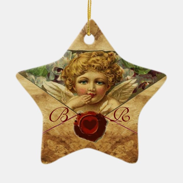 ANGEL HEART WAX SIEGEL PARCHSTAR Monogramm Keramikornament (Vorne)
