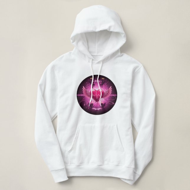 Angel Heartbeat Wings Hoodie ❤️ ‍ 🩹 🎶 (Design vorne)