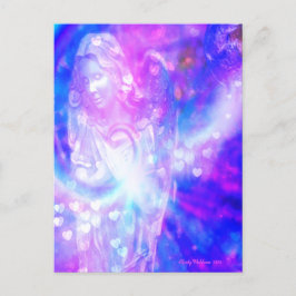 Angel Hearts Gebet Schöne Lila Wasserfarbe Postkarte