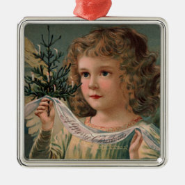 Angel Holding a Tiny Candlelit Weihnachtsbaum Ornament Aus Metall