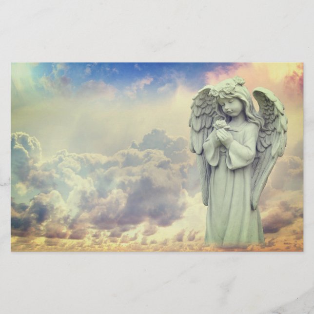 Angel Holding-Blume Briefpapier (Vorderseite)