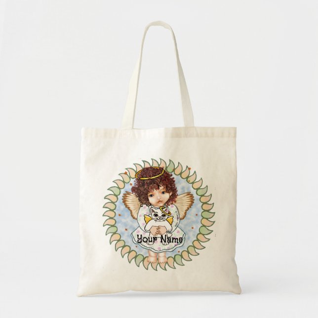 Angel Holding Cat Tote Bag Tragetasche (Vorne)